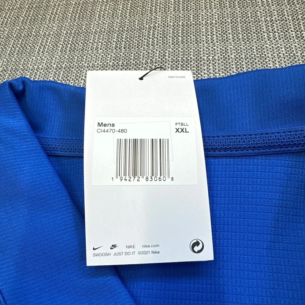 New Nike UW-Platteville Pioneers Dri-Fit Polo Shirt Mens‎ XXL Blue College